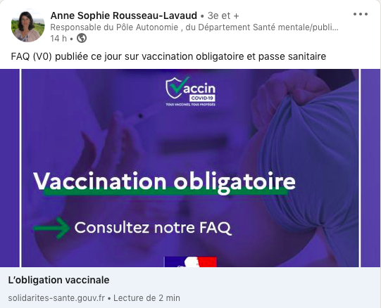 image lien : Vaccination obligatoire et pass sanitaire: pour qui? Quand? Où?